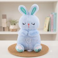 PELUCHE FELPA FORMA CONEJO CELESTE.