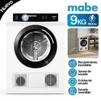 Secadora Eléctrica Carga Frontal 9kg Blanca Mabe SEM090VBBB0