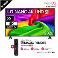 Televisor LG 55 NANO UHD 4K ThinQ AI 55NU800BPSB - 2026