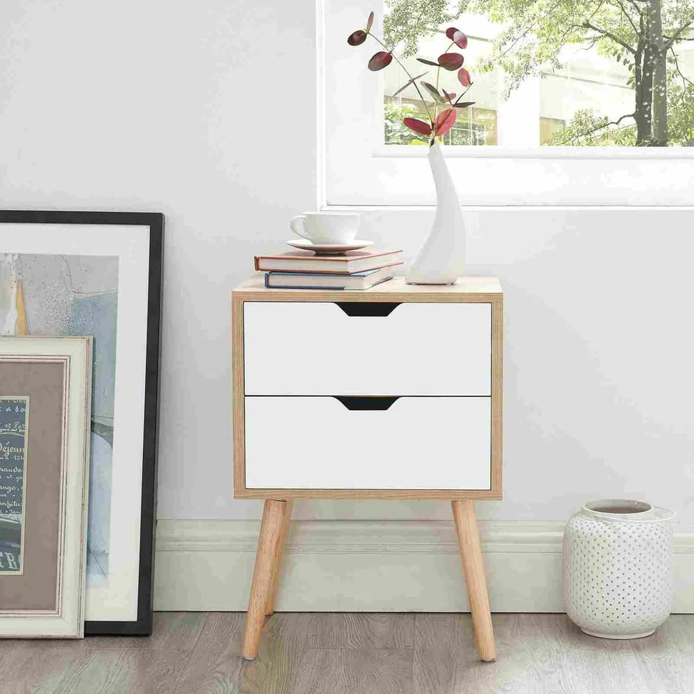Velador Mesa de Noche Vintage Luna 2 Cajones Ventitas Home Duna