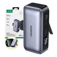 Mini Power Bank UGREEN 5000 mAh Carga Rápida 20W USB-C Integrado PB503 con Soporte 35338