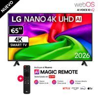 Televisor LG 65 NANO 4K UHD AI Smart TV  65NU800BPSBQ - 2026
