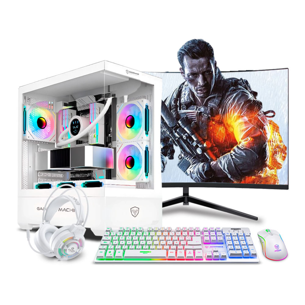 COMPUTADORA CPU GAMER White Plus Ryzen 7 8700F 32GB DDR5 500GB RTX5060TI 16GB MI PC LISTA