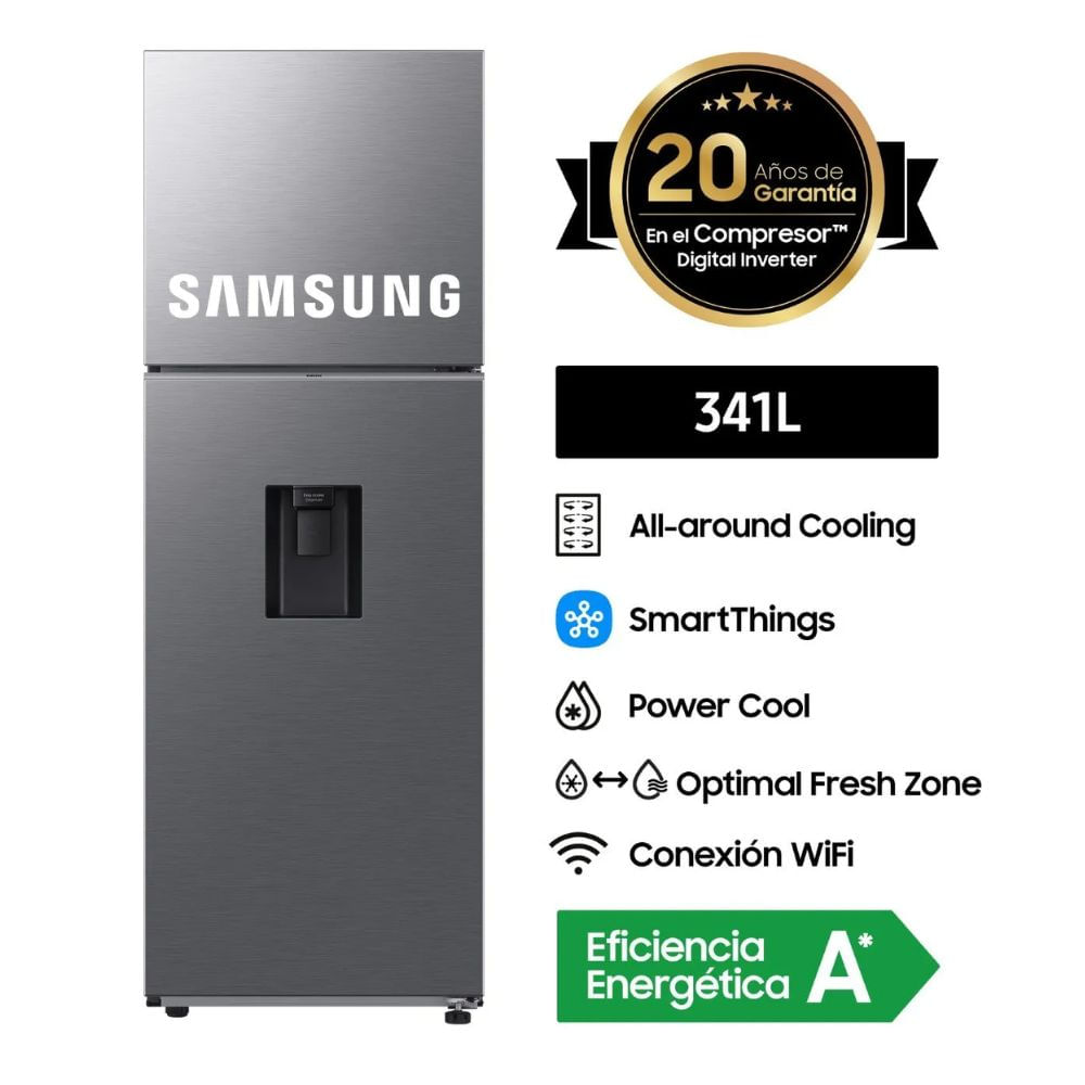 Refrigerador Samsung RT22FARADS8PE Silver 243Lt Gris
