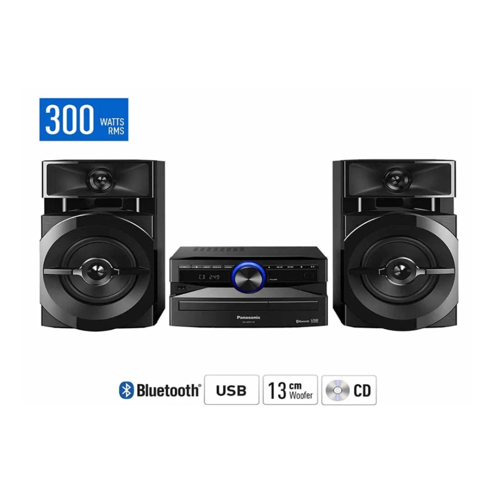 MINICOMPONENTE PANASONIC 300W SC-AKX110PSK ILUMINACIÓN WOOFER 13 CM