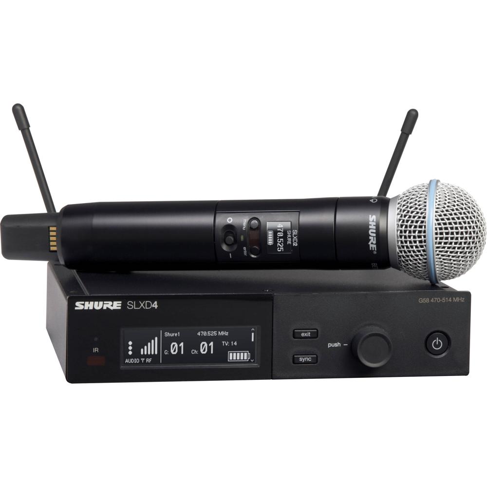 Shure SLXD24 B58 Sistema de Microfono Inalambrico de Mano con Capsula Beta 58A UHF H55