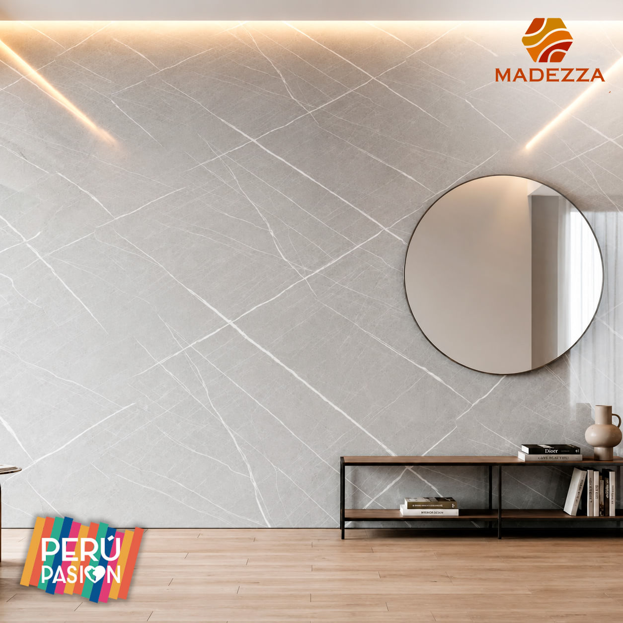 Panel Spc Tipo Marmol 0.3 x 1.22 x 2.44mt Gris Con Rayas