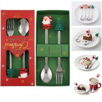 Set de Cubiertos para Postre en Cajita Navidenos