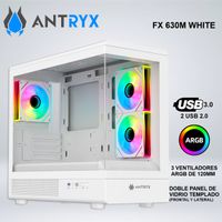 CASE ANTRYX FX 630M WHITE INFINITY ARGB FAN X3 VIDRIO TEMPLADO