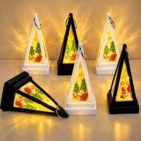 Set de 5 Farolitos Navidenos a Pilas Adornos Colgantes con Luz Ambar