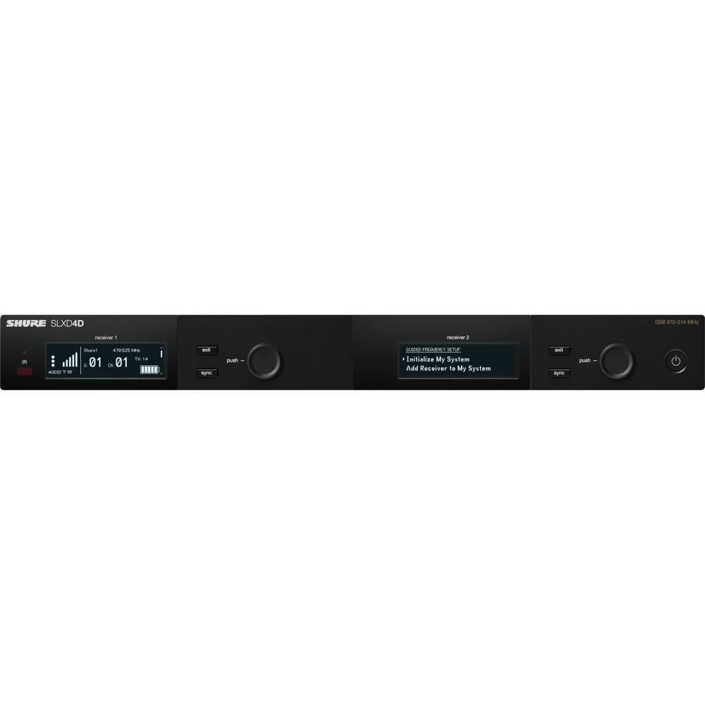 Shure SLXD4D Receptor Inalambrico Digital de Doble Canal H55 514 a 558 MHz 1760 Frecuen