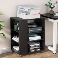 Mesa auxiliar de melamina con ruedas color Negro