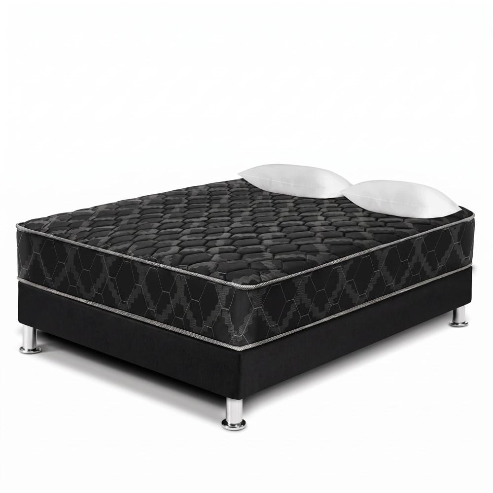 Cama Box Tarima Nyx 2 Plazas Ortopédico Tela Jacquard - 2 Almohadas Gratis