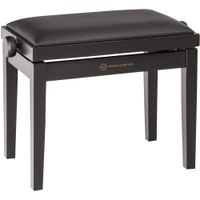 K y M Banco de Piano 13910 con Acabado Mate y Asiento de Imitación Cuero Negro