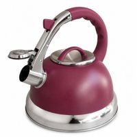 Tetera Silbadora Kaisa Villa 3.5L de Acero Inoxidable Fondo 3 Capas para Inducción Guinda