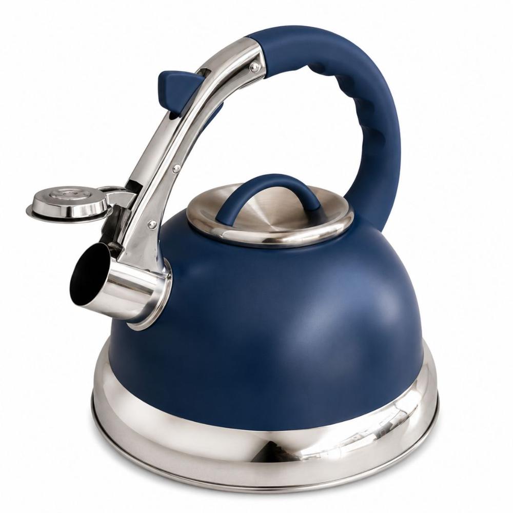 Tetera Silbadora Kaisa Villa 3.5L de Acero Inoxidable Fondo 3 Capas para Inducción Azul Marino