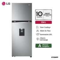 REFRIGERADORA LG 334 L TOP FREEZER PLATEADO - GT33WPP