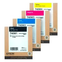Kit de Tintas Originales Epson T40W (4 colores) Alta Capacidad para SureColor SC-T2170/T3170/T5170
