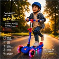 SCOOTER INFANTIL PLEGABLE 3 RUEDAS ANCHAS CON BLUETOOTH - LUCES LED Y FUNCIÓN MUSICAL 2026