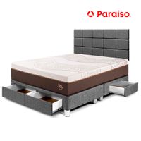 Dormitorio con Cajones Royal Abrazzo Queen + Cabecera Blocks
