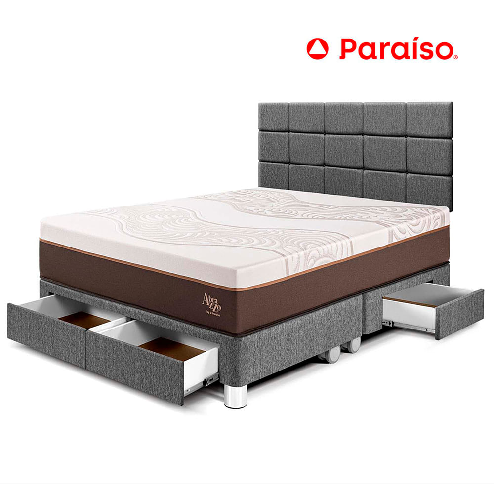Dormitorio con Cajones Royal Abrazzo Queen + Cabecera Blocks