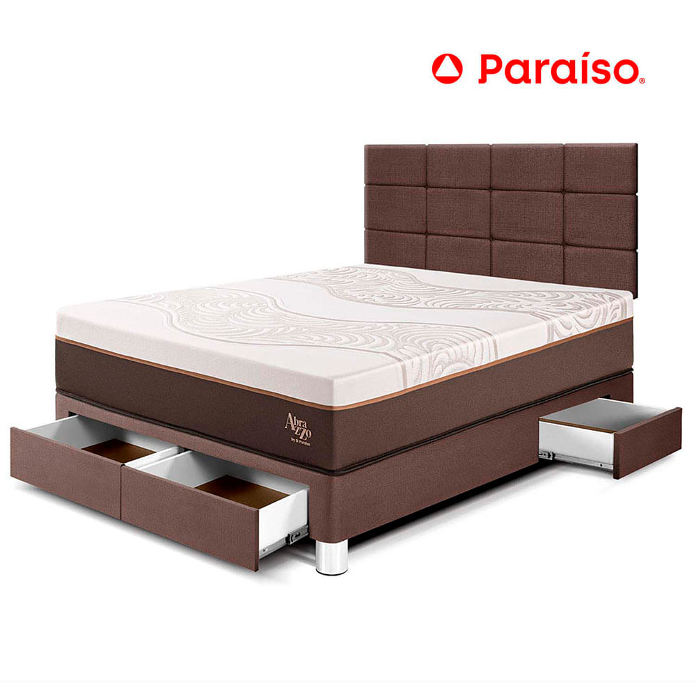 Dormitorio con Cajones Royal Abrazzo 2 Plazas + Cabecera Blocks