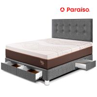 Dormitorio con Cajones Royal Abrazzo 2 Plazas Gris