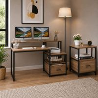 COMBO Velador Symone con Escritorio Fornitte Ventitas Home Gales