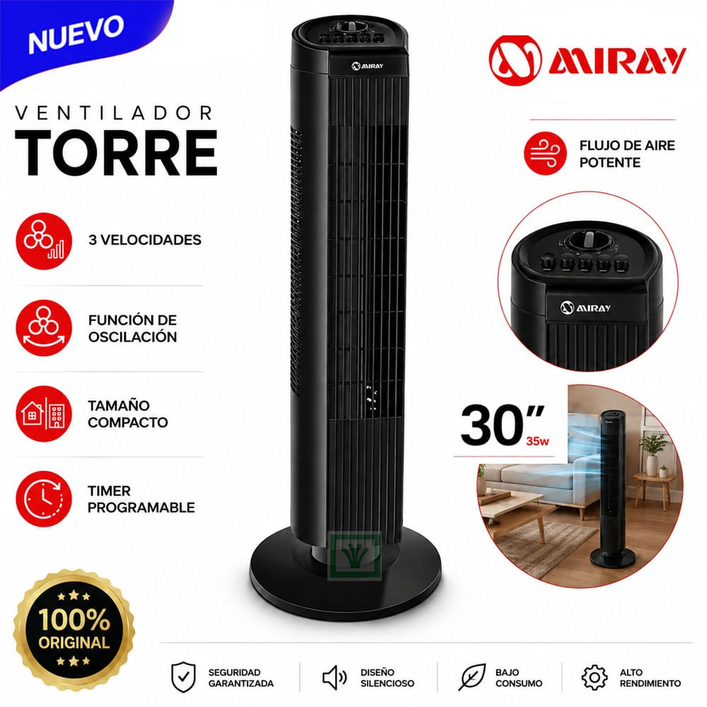 Ventilador Torre 30 VMTT-933 Negro