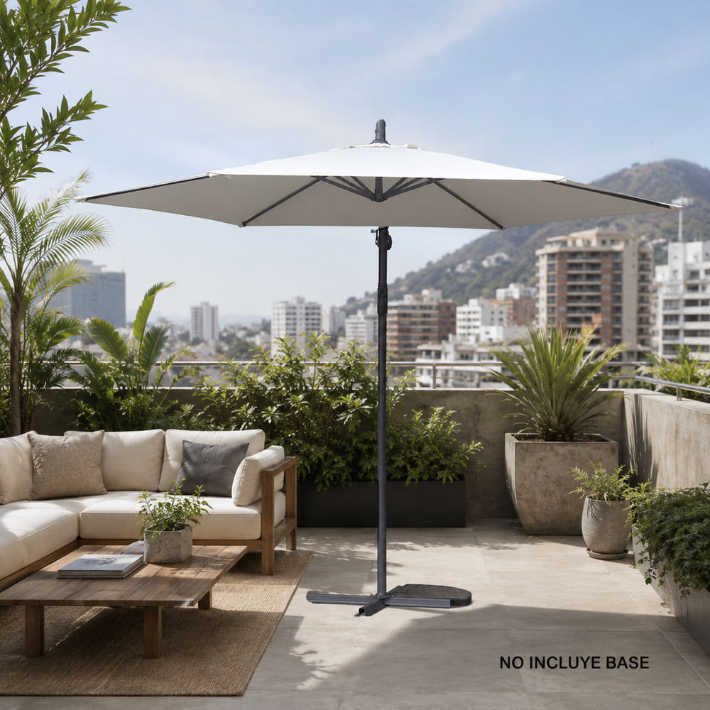 Sombrilla de terraza Lateral Hexagonal 290cm Blanco