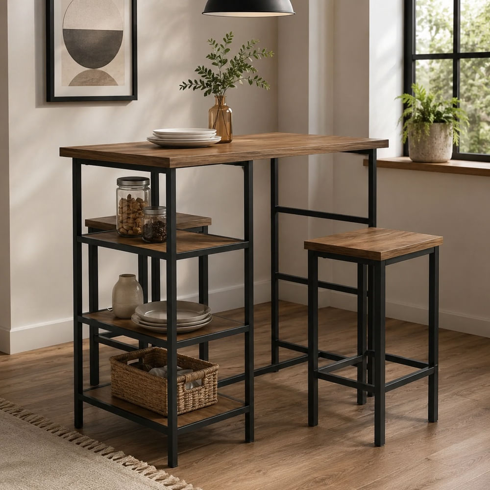 Combo Tessan Mueble de Cocina con 2 Sillas Ventitas Home Gales