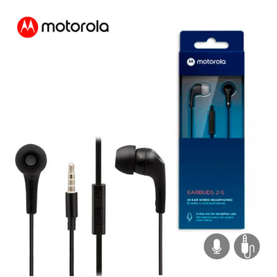 Audífonos Motorola Earbuds 2-S In Ear con Micrófono Jack 3.5 mm Negro