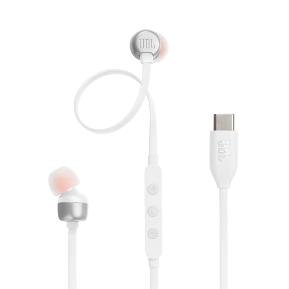 Audífonos JBL Tune 310C USB-C con Micrófono Pure Bass In-Ear Blanco