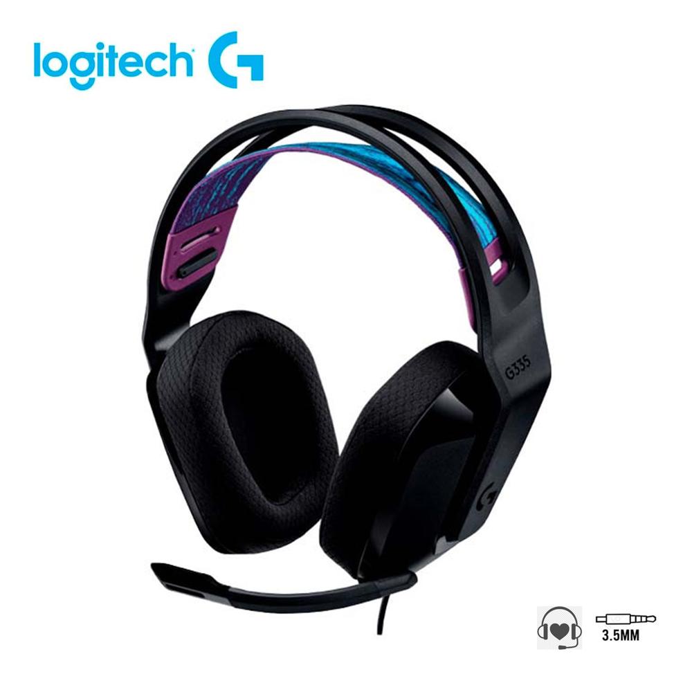 Audífonos Gamer Logitech G335 con Micrófono Diadema Ajustable 3.5 mm Negro