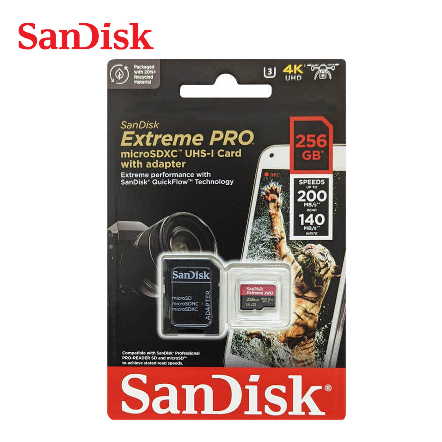 Memoria Micro SDXC SanDisk Extreme Pro 256GB A2 U3 V30 200MB/s 4K con Adaptador SD