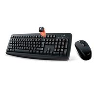 Kit Teclado y Mouse Inalámbrico Genius KM-8100 Multimedia Español Negro