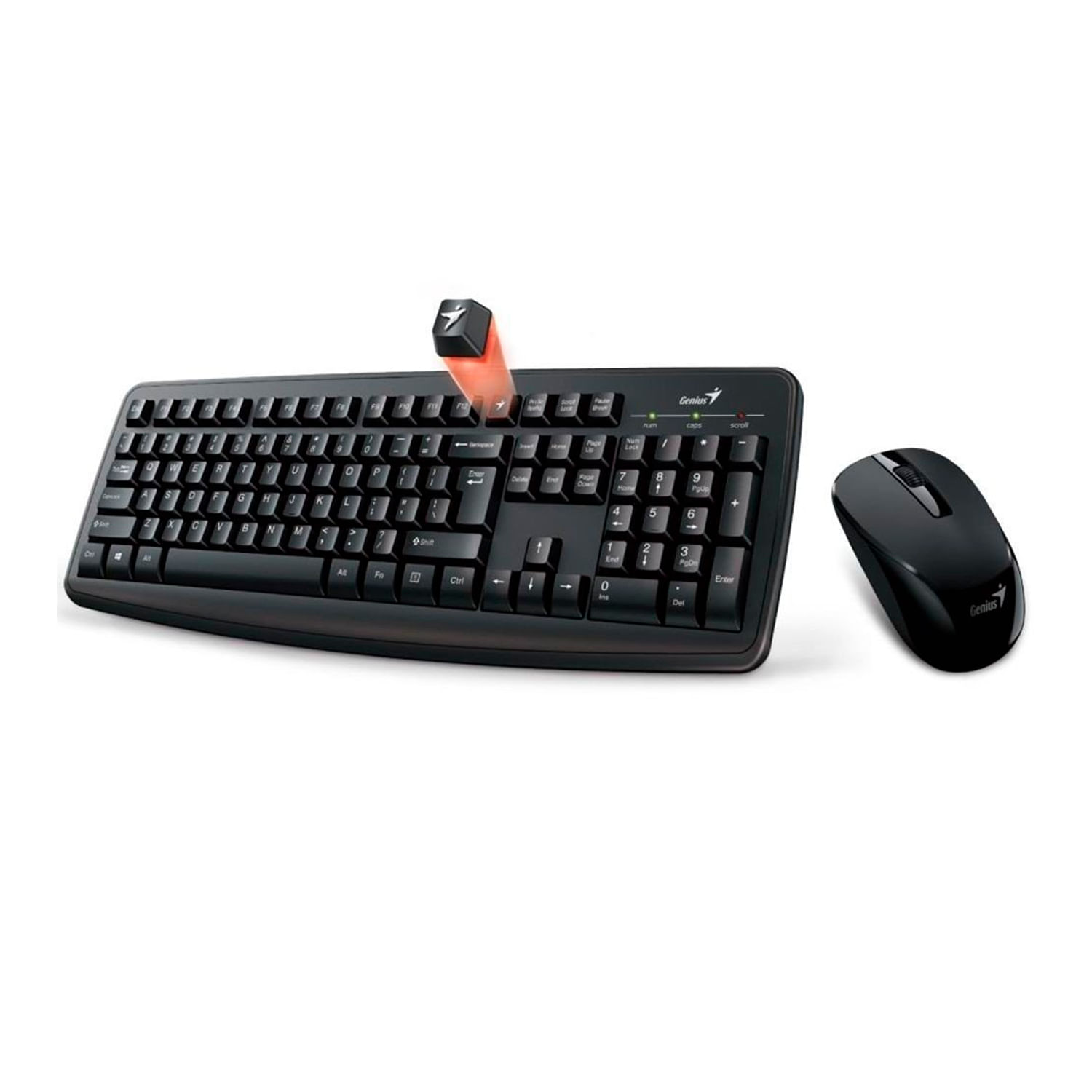 Kit Teclado y Mouse Inalámbrico Genius KM-8100 Multimedia Español Negro