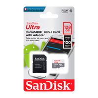 Memoria Micro SD SanDisk Ultra 128GB A1 UHS-I Clase 10 100MB/s con Adaptador SD