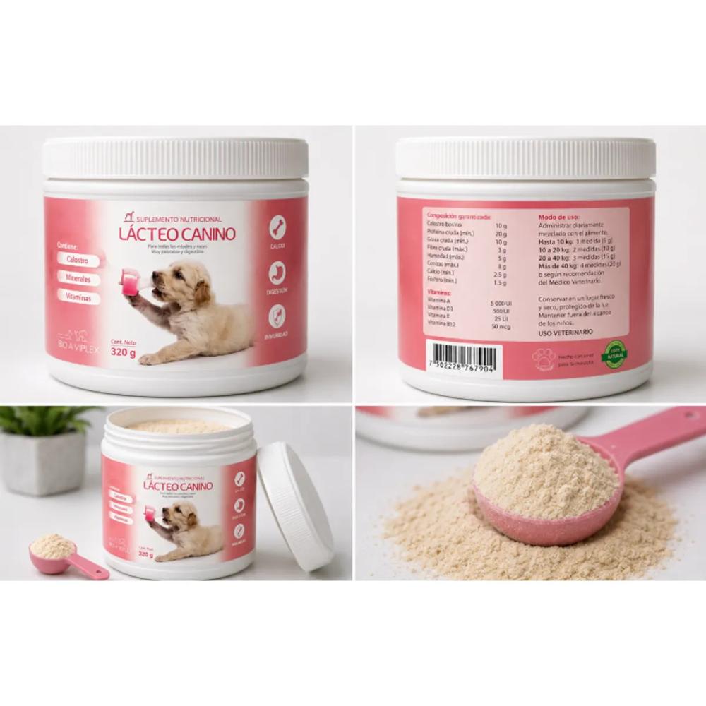 Lácteo Canino Caniplex con Maca Negra y Tarwi - 320 g