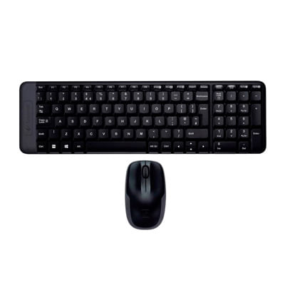 Kit Teclado y Mouse Logitech MK220 Inalámbrico Español Receptor USB Negro