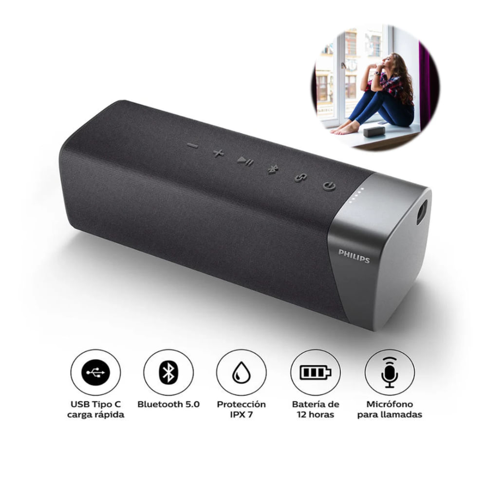PARLANTE BLUETOOTH PHILIPS 5.0 IPX7 TAS5505