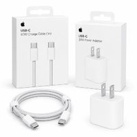 Combo Adaptador 20W y Cable Tipo C a C de 1m para iPhone