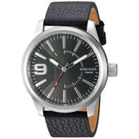 Reloj Diesel Rasp DZ1766 Acero Inoxidable Correa de Cuero Negro