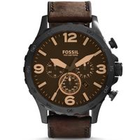 Reloj Fossil Nate JR1487 Fecha Cronómetro Correa de Cuero Marron