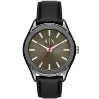 Reloj Armani Exchange Fitz AX2806 Correa de Cuero Negro Acero Gunmetal Dial Verde