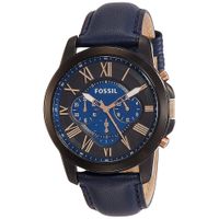 Reloj Fossil Grant FS5061 Cronómetro Correa de Cuero Azul