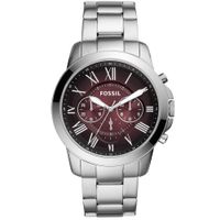 Reloj Fossil Grant FS5628 Cronómetro Acero Inoxidable Dial Vino