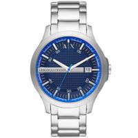 Reloj Armani Exchange Hampton AX2408 Fecha Acero Inoxidable Plateado Azul