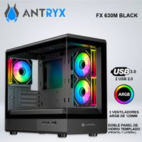 CASE ANTRYX FX 630M BLACK INFINITY ARGB FAN X3  VIDRIO TEMPLADO
