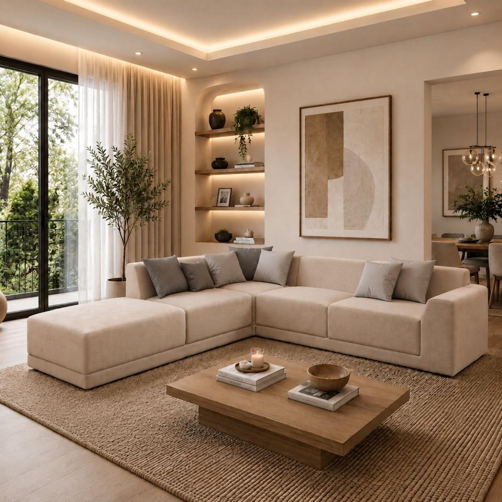 Seccional Madison Izquierdo Color Beige Oscuro